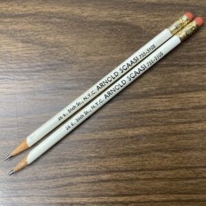 VTG Fashion Designer ARNOLD SCAASI Skinny Advertising Pencils 56th St NYC 1950s